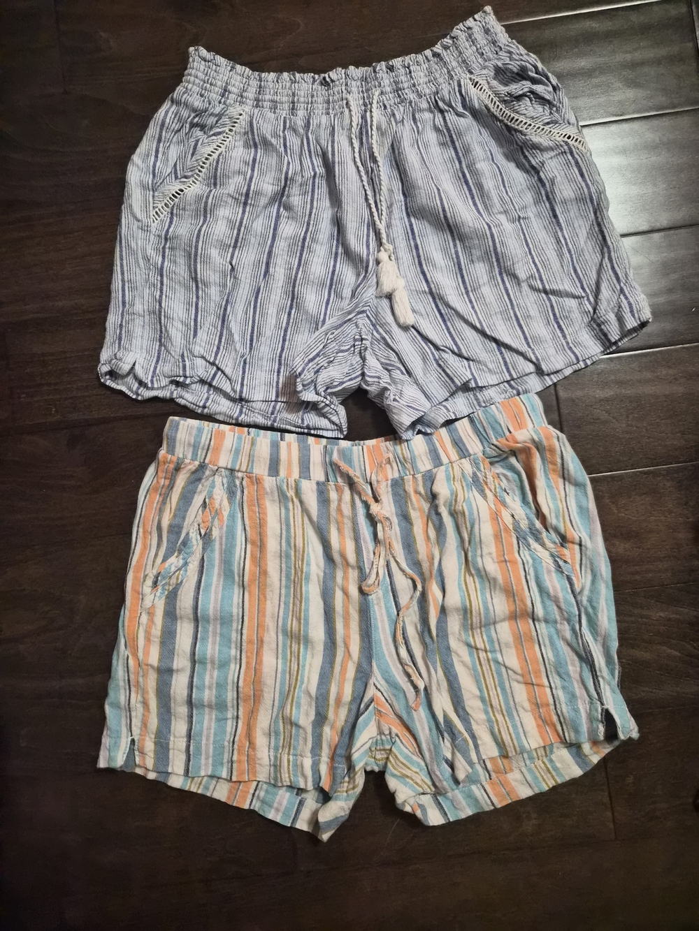 Briggs New York Casual Striped Drawstring Women’s Shorts - Blue & Multicolor